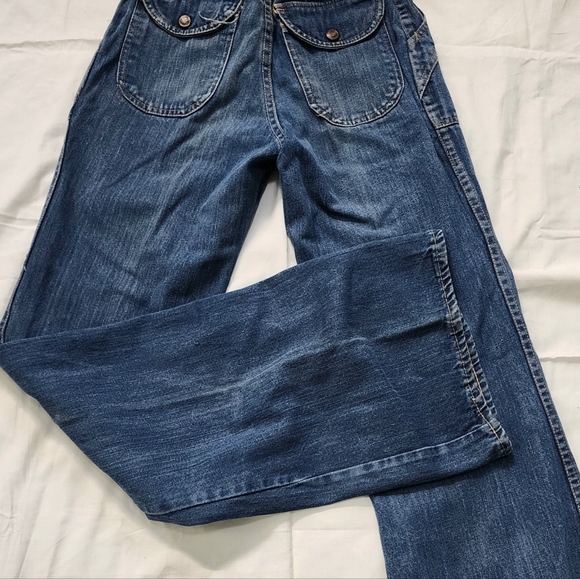 Vintage Women's Denim Bell bottom flared jeans size 25/26 x 34in *flawed - Picture 2 of 16